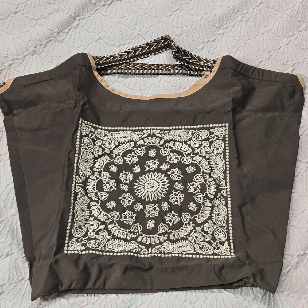 Grey Bandana Print Women's Tote Bag